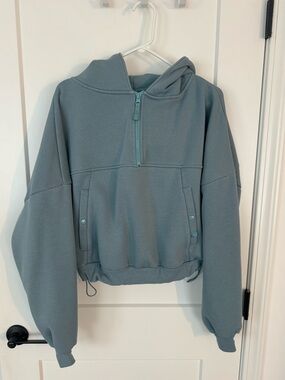 Blogilates women’s marshmallow half zip hooded sweatshirt